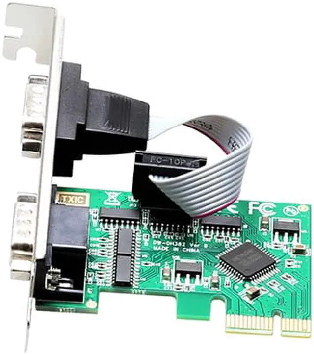 Alt view image 3 of 4 - En-Labs PCIE22XDB9V2 2 Port RS-232 RS232 DB9 Serial COM to PCI-E PCI Express Card Controller Adapter Converter w/ Full Profile Bracket