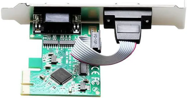 Alt view image 4 of 4 - En-Labs PCIE22XDB9V2 2 Port RS-232 RS232 DB9 Serial COM to PCI-E PCI Express Card Controller Adapter Converter w/ Full Profile Bracket