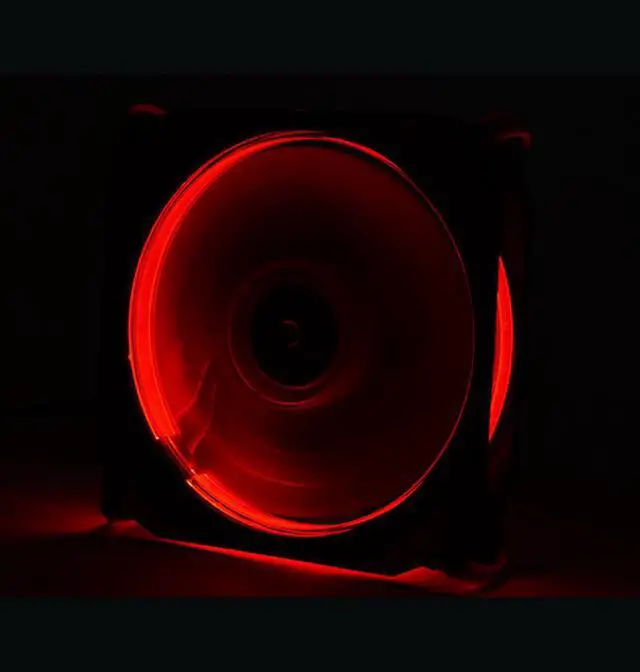Alt view image 5 of 7 - EnLabs Solar Eclipse Serial 12CM Light Loop PC Computer 16dB Ultra Silent 4pin+3pin Case Fan w/ Anti-Vibration Rubber Pads,120x120x25mm Case Fan w/ Red LED