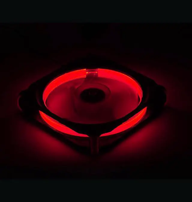 Alt view image 4 of 7 - EnLabs Solar Eclipse Serial 12CM Light Loop PC Computer 16dB Ultra Silent 4pin+3pin Case Fan w/ Anti-Vibration Rubber Pads,120x120x25mm Case Fan w/ Red LED