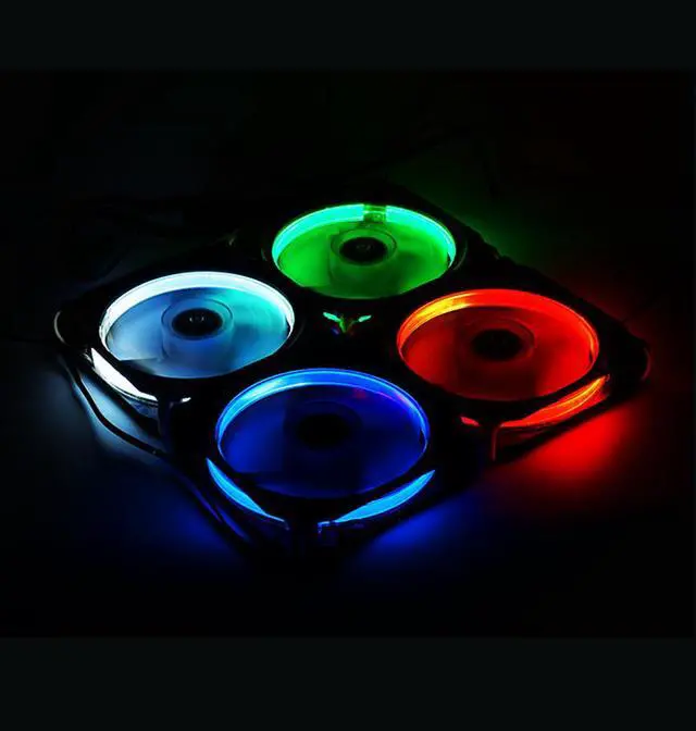 Alt view image 5 of 6 - EnLabs Solar Eclipse Serial 12CM Light Loop PC Computer 16dB Ultra Silent 4pin+3pin Case Fan w/ Anti-Vibration Rubber Pads,120x120x25mm Case Fan w/ White LED