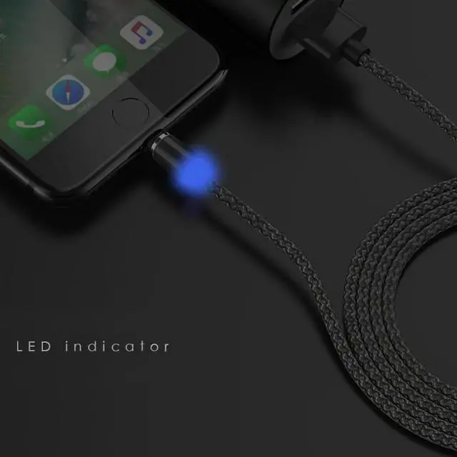 Alt view image 7 of 7 - EnLabs MGUSBPWUAC1M Micro USB and USB Type-C 2 in 1 Nylon Braided Magnetic Android Devices  2.0A Fast Charging Cable Samsung Galaxy S4 S5 S6 S7 S8 S9 Plus Edge ,HTC, Motorola,LG etc. - Black,1 Meter