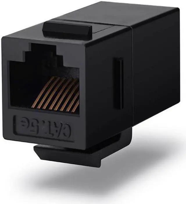 Alt view image 2 of 6 - Enlabs WPCAT5E5PK 5-PACK CAT5E UTP RJ45 Jack Female to Female Coupler Keyston Insert Snap-in Connector Socket Adapter for Wall Plate,Outlet Patch Panel,Black
