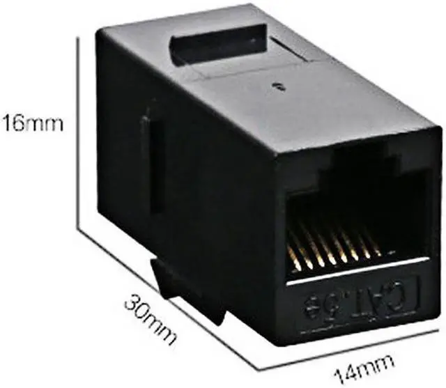 Alt view image 5 of 6 - Enlabs WPCAT5E5PK 5-PACK CAT5E UTP RJ45 Jack Female to Female Coupler Keyston Insert Snap-in Connector Socket Adapter for Wall Plate,Outlet Patch Panel,Black