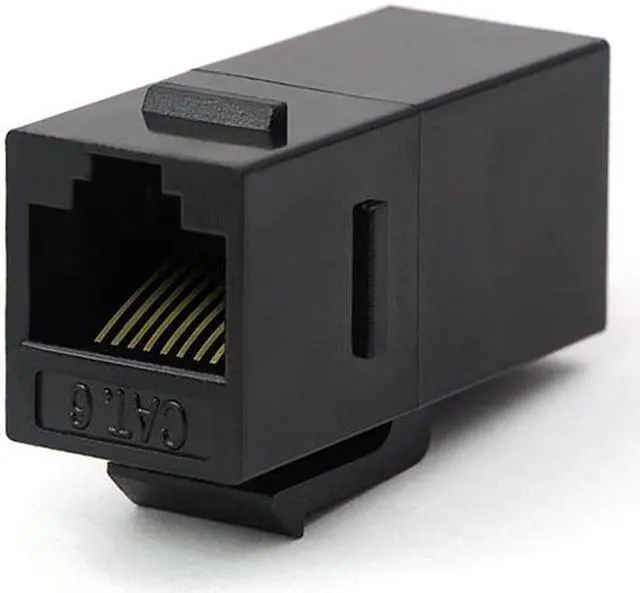 Alt view image 2 of 6 - Enlabs WPCAT65PK 5-PACK CAT6 UTP RJ45 Jack Female to Female Coupler Keyston Insert Snap-in Connector Socket Adapter for Wall Plate,Outlet Patch Panel,Black
