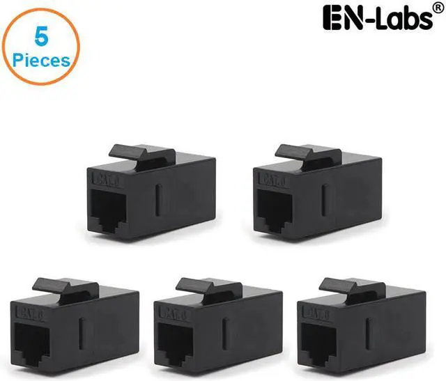 Main image of Enlabs WPCAT65PK 5-PACK CAT6 UTP RJ45 Jack Female to Female Coupler Keyston Insert Snap-in Connector Socket Adapter for Wall Plate,Outlet Patch Panel,Black