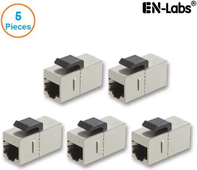 Main image of Enlabs WPCAT5ESTP5PK 5-PACK Shielded CAT5E STP RJ45 Jack Female to Female Inline Modular Coupler with Keystone Latch, RJ45 Modular Coupler for Panel Connection for Wall Plate Panel Connection