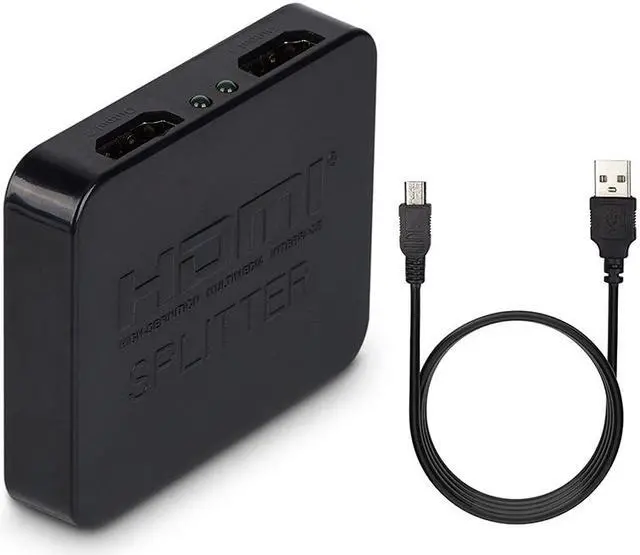 Alt view image 3 of 4 - EnLabs ECHD4KSPL1X2 HDMI Splitter 1 In 2 Out,2 Ports 4K2K@30Hz HDMI Splitter HUB Support 3D 4K 2K 2160P@30Hz 1080P@60Hz w/ USB Power Cable