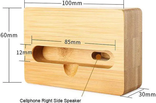 Alt view image 5 of 7 - EnLabs Cell Phone Stand with Sound Amplifier, Bamboo Wood Smart Phone Holder Dock, Natural Bamboo Stands for iPhone 7, iPhone 6s, iPhone 6 Plus and Android Smartphones Within 5.5 Inches