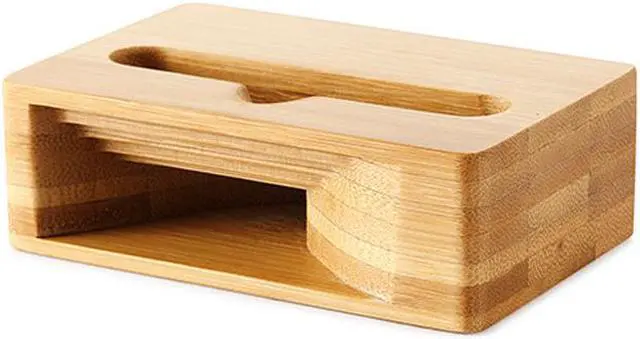 Alt view image 2 of 7 - EnLabs Cell Phone Stand with Sound Amplifier, Bamboo Wood Smart Phone Holder Dock, Natural Bamboo Stands for iPhone 7, iPhone 6s, iPhone 6 Plus and Android Smartphones Within 5.5 Inches