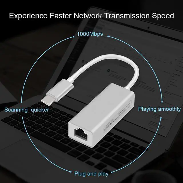 Alt view image 6 of 6 - EnLabs USB-C Gigabit Network Adapter,USB 3.1 Type-C to 10/100/1000 Mbps RJ45 Ethernet LAN Network Wired Internet Converter(ASIX: AX88179 chipset),for Nintendo Switch,Macbook, Chromebook, Windows 10