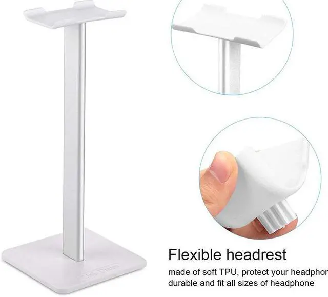 Alt view image 5 of 7 - EnLabs Headphone Stand/Holder,Universal Aluminum Gaming Earphone Mount,Headset Showing Display Stand Hanger for All Headphone Size –White