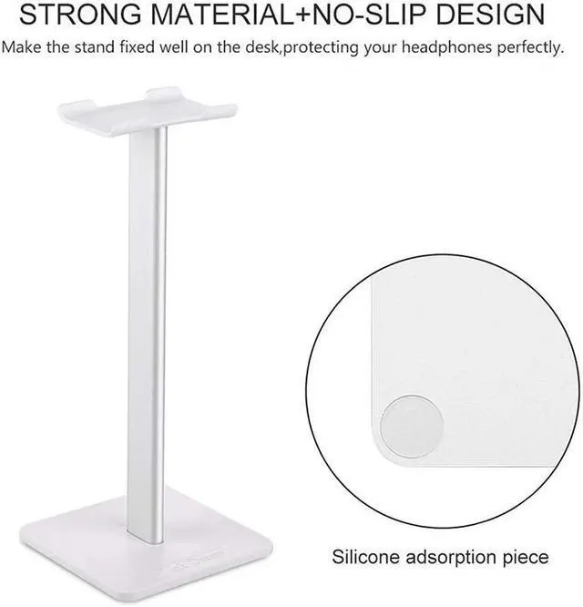 Alt view image 6 of 7 - EnLabs Headphone Stand/Holder,Universal Aluminum Gaming Earphone Mount,Headset Showing Display Stand Hanger for All Headphone Size –White