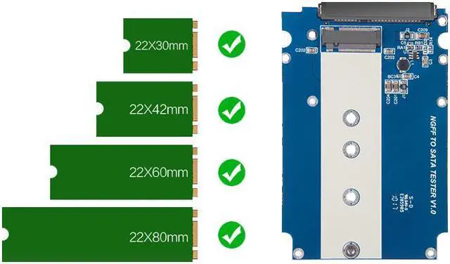 Alt view image 3 of 3 - EnLabs NGFF ( M2 ) SATA Based SSD to 2.5" SATA Converter Adapter Card,SATA-Bus B Key, B+M Key NGFF SSD to SATAIII 6Gbps Adapter For 2230/2242/2260/2280mm