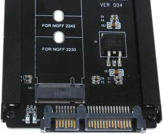 Alt view image 5 of 5 - EnLabs M.2 SATA-Bus NGFF SSD to 2.5 SATA 3.0 6Gb Adapter Convert Card w/ Metal Mounting Bracket,B+M Key NGFF SSD to SATAIII 6Gbps Adapter For 2230/2242/2260/2280mm