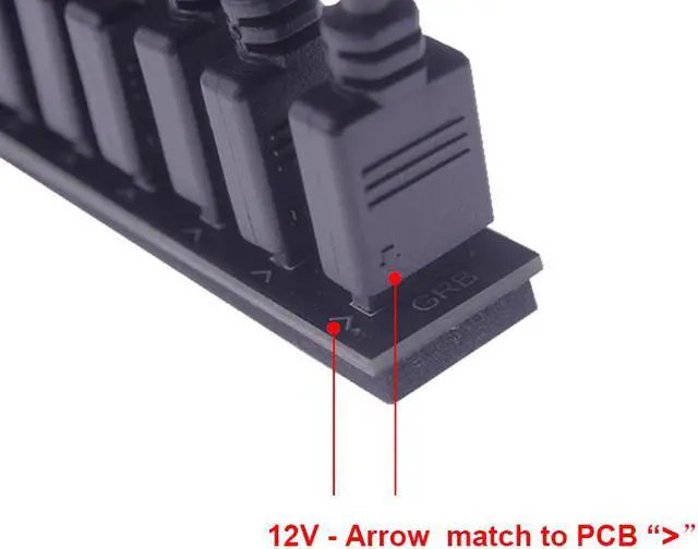 Alt view image 4 of 6 - EnLabs 10 Ports 12V AURA RGB Lighting Hub,1 to 10 port RGB Splitter Compatible w/ GIGABYTE,ASUS,MSI,ASRock AURA Motherboard-1FT Female RGB Cable Include