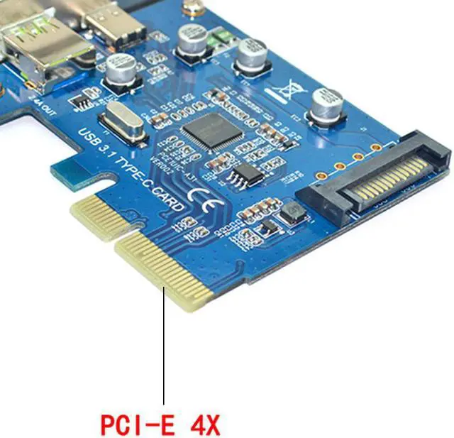 Alt view image 4 of 5 - USB3.1(10Gbps) PCI-E 4X Expansion Card Adapter EnLabs USB3.1(GEN2) Type-A 2-Port UASP PCI Express Card w/ SATA Power Connector - 10Gb/s ASM1142 Chpset for Desktop PC