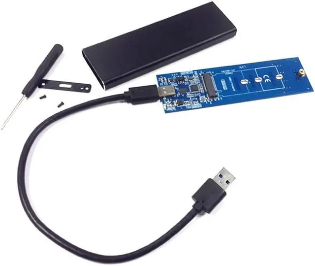 Alt view image 7 of 7 - EnLabs USB 3.1 10Gbps Type-C  to M.2 NGFF (SATA) SSD Adapter Converter Enclosure for Socket 2 B/B+M Key NGFF - SATA-Bus 2280 2260 2242 2230 M.2 (NGFF) to USB-C - Black Aluminum Housing