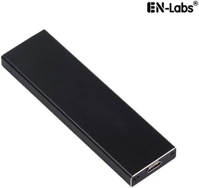 Main image of EnLabs USB 3.1 10Gbps Type-C  to M.2 NGFF (SATA) SSD Adapter Converter Enclosure for Socket 2 B/B+M Key NGFF - SATA-Bus 2280 2260 2242 2230 M.2 (NGFF) to USB-C - Black Aluminum Housing