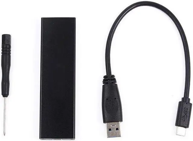 Alt view image 3 of 7 - EnLabs USB 3.1 10Gbps Type-C  to M.2 NGFF (SATA) SSD Adapter Converter Enclosure for Socket 2 B/B+M Key NGFF - SATA-Bus 2280 2260 2242 2230 M.2 (NGFF) to USB-C - Black Aluminum Housing