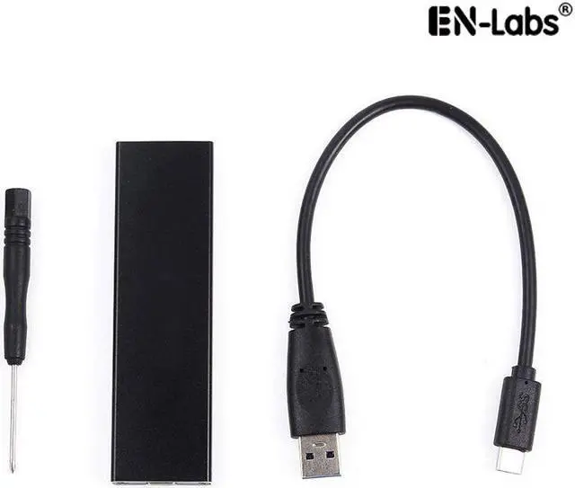 Main image of EnLabs USB 3.1 5Gbps Type-C  to M.2 NGFF (SATA) SSD Adapter Converter Enclosure for Socket 2 B/B+M Key NGFF - SATA-Bus 2280 2260 2242 2230 M.2 (NGFF) to USB-C - Black Aluminum Housing