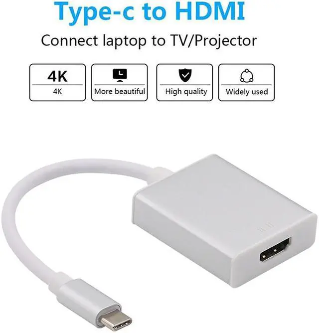 Alt view image 5 of 6 - EnLabs UC2HD4KSL USB C TO HDMI Adapter - USB 3.1 Type C (USB-C) to HDMI 4K2K@30Hz Adapter (Thunderbolt 3), DP Alt Mode Converter  w/ Aluminium Case for 2017 MacBook Pro/Samsung Galaxy S8 - Silver