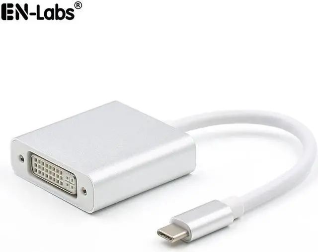 Main image of EnLabs UC2DVISL USB C TO DVI-D Adapter - USB 3.1 Type C (USB-C) to DVI 1920x1080p Adapter (Thunderbolt 3), DP Alt Mode Converter  w/ Aluminium Case for 2017 MacBook Pro/Yoga 920 - Silver
