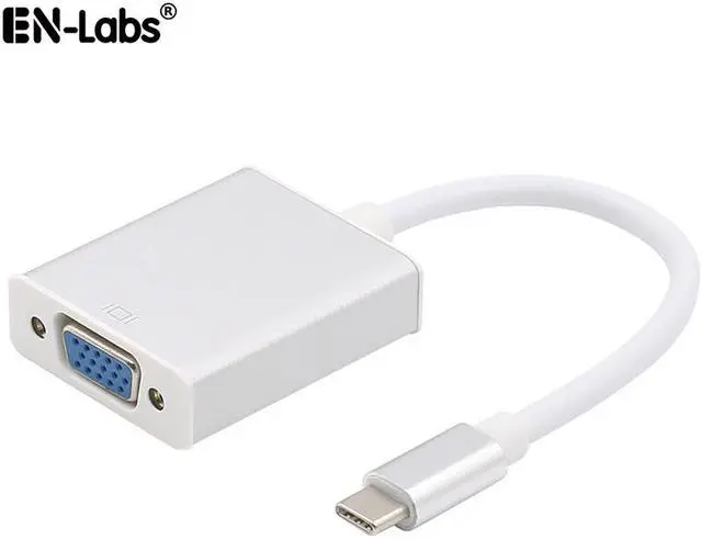 Main image of EnLabs UC2VGASL USB C TO VGA Adapter - USB 3.1 Type C (USB-C) to VGA 1080p Adapter (Thunderbolt 3), DP Alt Mode Converter  w/ Aluminium Case for 2017 MacBook Pro/Yoga 920 - Silver