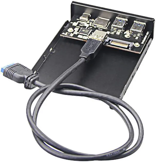 Alt view image 5 of 5 - USB 3.0 SD/Micro SD/TF 3.5" Internal Card Reader w/ USB 3.1 Gen 1 Type C + 2 x USB 3.0 Port Hub Front Panel