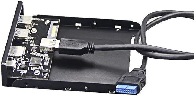 Alt view image 4 of 5 - USB 3.0 SD/Micro SD/TF 3.5" Internal Card Reader w/ USB 3.1 Gen 1 Type C + 2 x USB 3.0 Port Hub Front Panel
