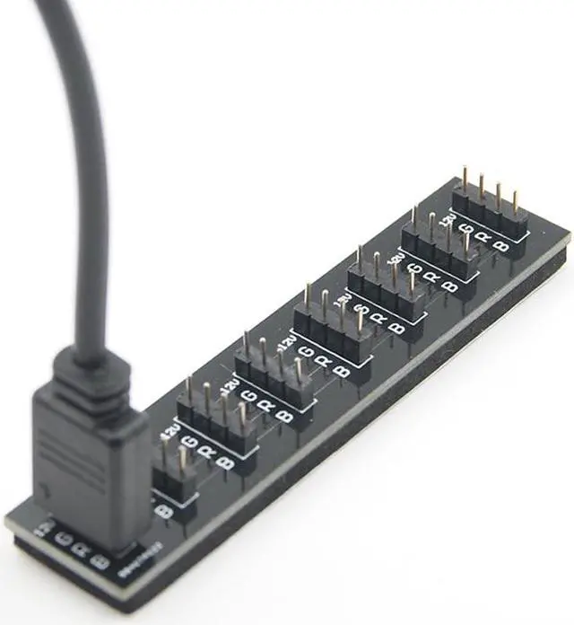 Alt view image 3 of 4 - EnLabs 7 Port 12V AURA RGB Lighting Synchronous Hub Splitter,1 To 7 Port RBW LED Lighting Extender to Motherboard Compatible w/ GIGABYTE,ASUS,MSI,ASRock AURA Motherboard-3.3FT Female RGB Cable Include