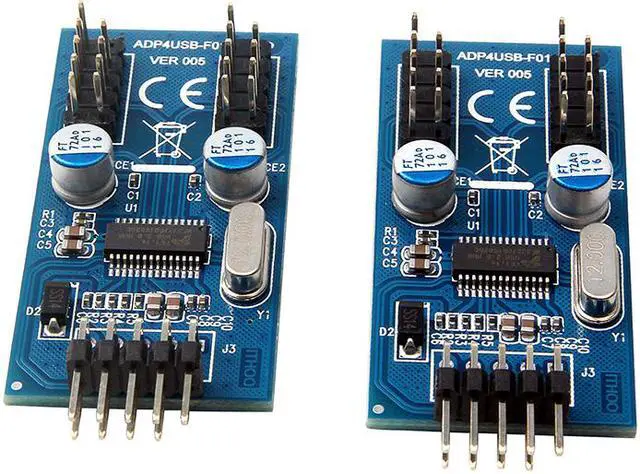 Alt view image 2 of 5 - Enlabs INU29P1X4 Motherboard USB 2.0 9pin Header 1 to 4 Extension Hub Splitter Adapter - Converter MB USB 2.0 Male to 2 Male - 30CM USB 9-pin Internal Cable