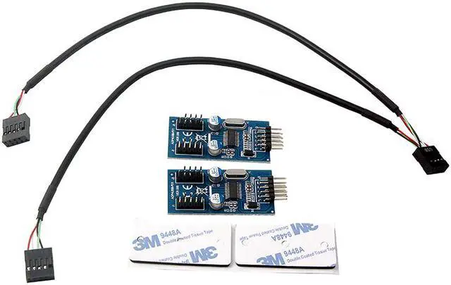 Alt view image 5 of 5 - Enlabs INU29P1X4 Motherboard USB 2.0 9pin Header 1 to 4 Extension Hub Splitter Adapter - Converter MB USB 2.0 Male to 2 Male - 30CM USB 9-pin Internal Cable