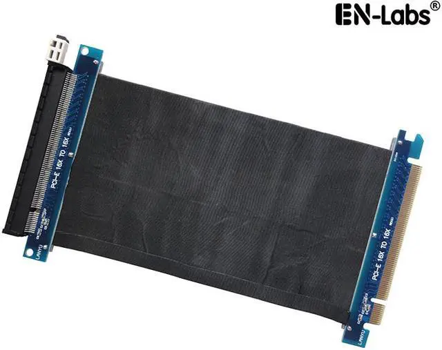 Main image of Enlabs PCIE3RISER10CM PCIE 3.0 x16 Shielded PCI Express Extender Riser Cable - GPU PCIe 16X Horizontal 180 Degree Socket Extension Card - 3.94“
