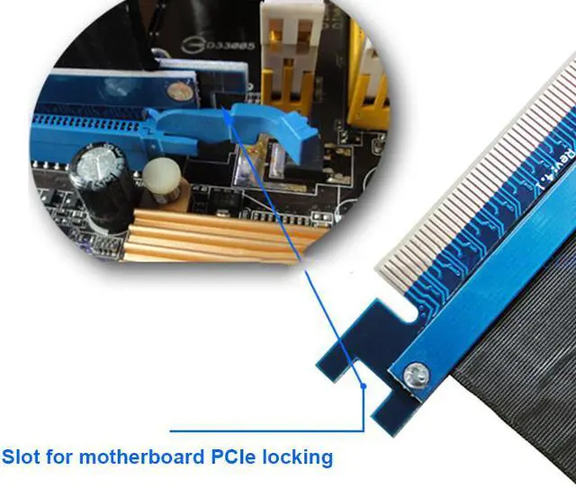 Alt view image 6 of 7 - Enlabs PCIE3RISER10CM PCIE 3.0 x16 Shielded PCI Express Extender Riser Cable - GPU PCIe 16X Horizontal 180 Degree Socket Extension Card - 3.94“