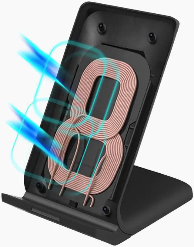 Alt view image 4 of 5 - Enlabs WLCHQ700 Fast Wireless Charger Qi Wireless Charging Stand Holder -7.5W for iPhone X/8/8 Plus, 10W for Samsung Galaxy S9/S9 Plus/Note 8/S8, 5W All Qi-Enabled Phones(No AC Adapter)