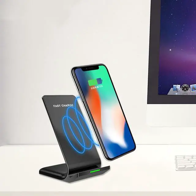 Alt view image 5 of 5 - Enlabs WLCHQ700 Fast Wireless Charger Qi Wireless Charging Stand Holder -7.5W for iPhone X/8/8 Plus, 10W for Samsung Galaxy S9/S9 Plus/Note 8/S8, 5W All Qi-Enabled Phones(No AC Adapter)