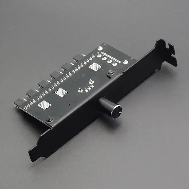 Alt view image 4 of 5 - Enlabs PCIFANCO6S 6 Channel 4-pin Fan speed Controller w/ OFF Switch - Fan RPM Speed Reduce Regulator w/ PCI Slot Cover - SATA 15pin to 6 Port 4Pin Case/CPU Fan Hub Splitter - 3pin fan Compatible