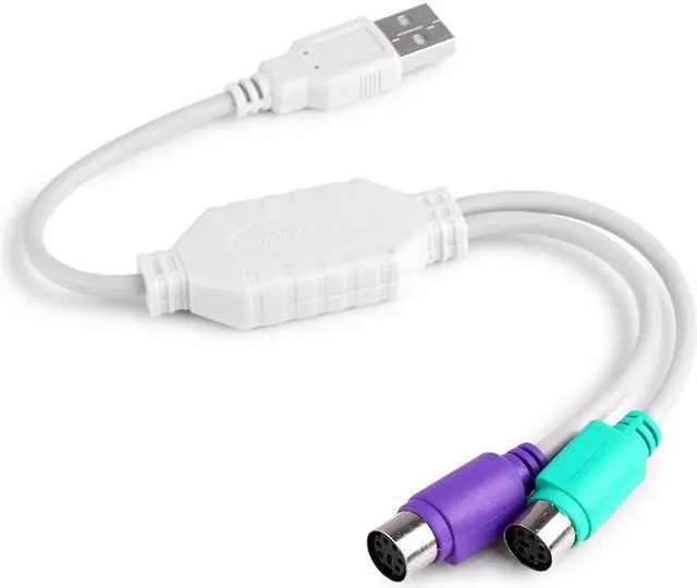 Alt view image 2 of 5 - EnLabs ADUSB2PS2 USB To PS/2  (Dual PS/2) Adapter Cable Cord - USB to PS2 Converter Adapter for Keyboard Mouse -Beige - 1ft