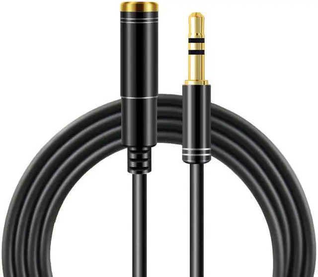 Alt view image 2 of 4 - EnLabs Audio Auxiliary Stereo Extension Cable 3.5mm Male to Female, Stereo Jack Cord for Phones, Headphones, Speakers, Tablets, PCs, MP3 Players and More (3ft/1m, Black)