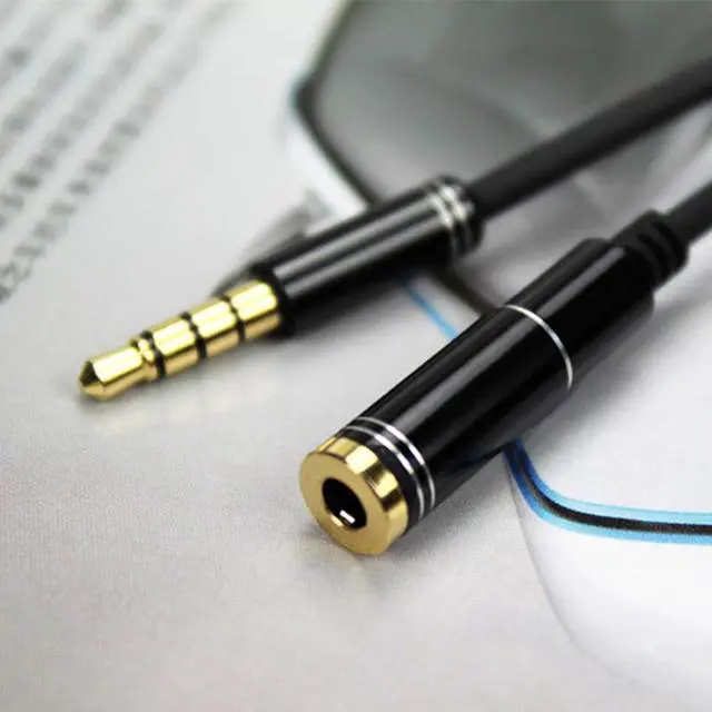 Alt view image 4 of 4 - EnLabs Audio Auxiliary Stereo Extension Cable 3.5mm Male to Female, Stereo Jack Cord for Phones, Headphones, Speakers, Tablets, PCs, MP3 Players and More (3ft/1m, Black)