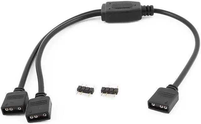 Alt view image 2 of 4 - Enlabs 2 Pack 5V 3-Pin RGB 2-Way Female to x Female RBW LED Strip Splitter Cable,2 Port AURA RGB Lighting Hub w/ Gender Changer Adapter - 1 Foot