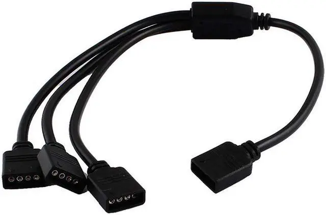 Alt view image 2 of 5 - Enlabs 12V 4-Pin RGB 3-Way Female to x Female RBW LED Strip Splitter Cable,3 Port AURA RGB Lighting Hub w/ Gender Changer Adapter - 1 Foot
