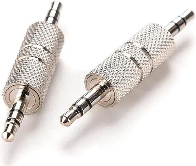 Alt view image 3 of 5 - 3.5mm 1/8 Stereo to 3.5mm Audio Plug Connector - Silver Metal 3.5mm 3 Positon Male to Male Stereo Adapter for Bluetooth transmitter/receiver/speaker - 5 Pack