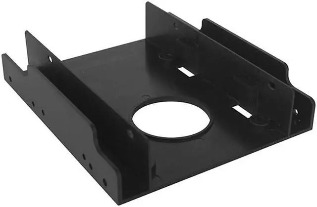 Alt view image 3 of 5 - SSD Adapter Kit - 2PCS 18 inch SATA III Data Cable & Molex to 2 x SATA 15-pin Power Splitter w/ Dual Bay 2.5-Inch HDD/SSD to 3.5" Floppy Drive Bay Internal Hard Drive Adapter Plastic Mounting Bracket