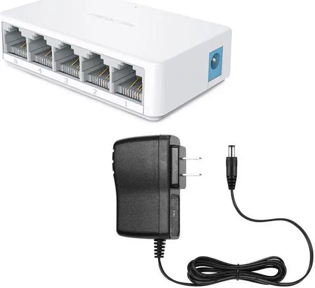 Alt view image 4 of 6 - Portable 10/100Mbps 5 Ports Fast Ethernet RJ45 Network Switch Switcher Hub for Desktop laptop,Travel Lan Hub w/ 5V0.4A Power Adapter