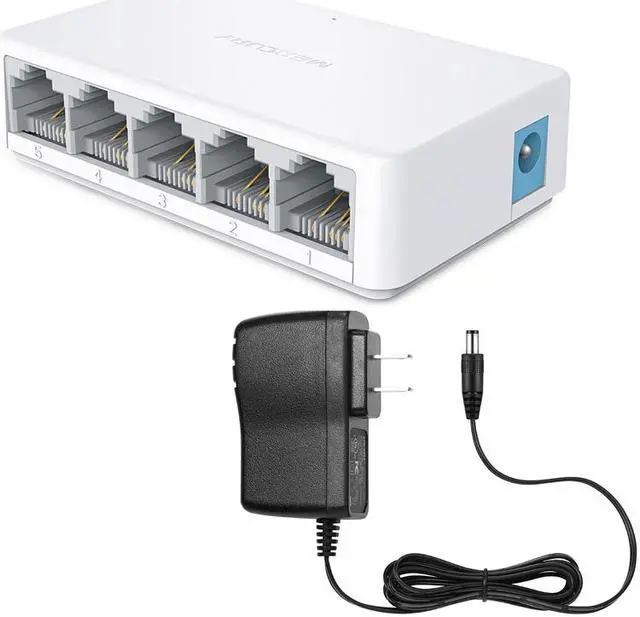 Alt view image 4 of 6 - EnLabs 5-Port 10/100/1000 Mbps Gigabit Ethernet RJ45 Network Switch,1000Mbps Desktop Ethernet Splitter Lan Hub w/ Power Adapter