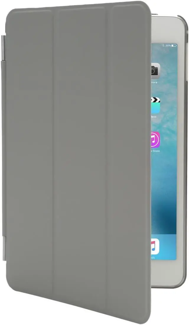 Alt view image 2 of 2 - Case for iPad Mini 4 7.9"Ultra Slim Smart Cover Case 3 Folding Stand Auto Sleep/Wake w/ Matte Back Cover for Apple iPad 4 -Gray