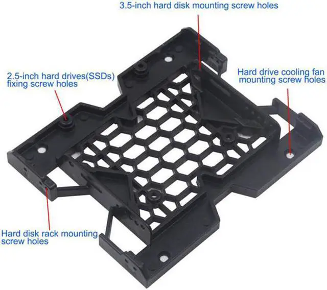 Alt view image 3 of 6 - EnLabs  Internal Hard Disk Drive 2.5'' or 3.5'' to 5.25'' SSD HDD Mounting Bracket Bays Holder Adapter for PC,5.25-inch Tray for 2.5-inch or 3.5-inch and 12cm Fan Cooler Mounting