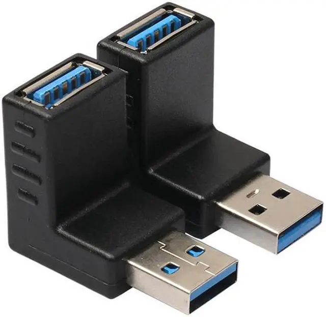 Alt view image 3 of 6 - USB 3.0 Adapter Couplers 90 Degree Male to Female Gender Changer Adapter,USB Connector Extender Plug Coupler Extender (Include Left,Right Up,Down Angle Adapter) - 4 Pack